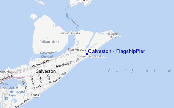 carte de localisation de Galveston - Flagship Pier