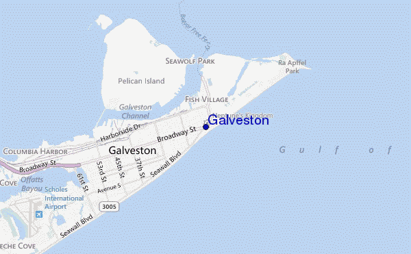 carte de localisation de Galveston