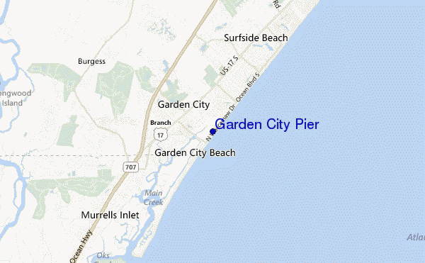 carte de localisation de Garden City Pier
