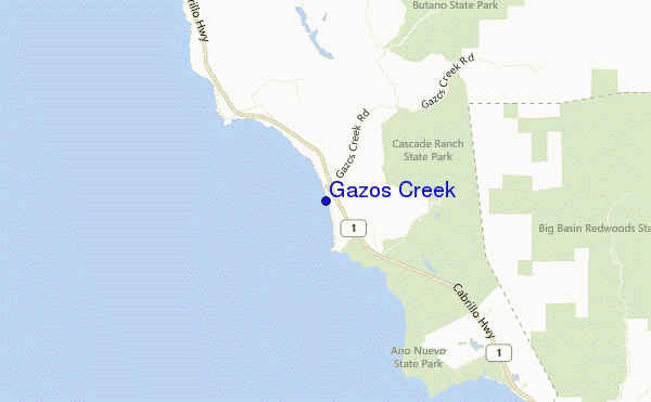 carte de localisation de Gazos Creek