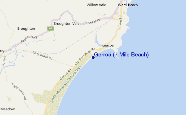 carte de localisation de Gerroa (7 Mile Beach)