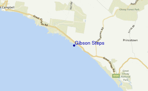 carte de localisation de Gibson Steps