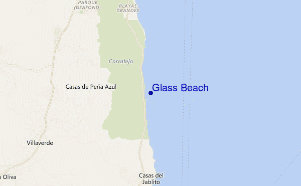 carte de localisation de Glass Beach