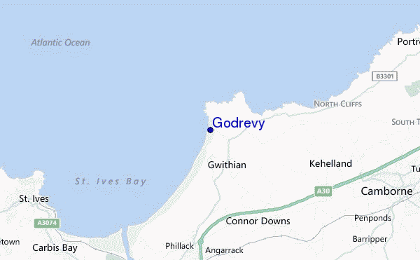 carte de localisation de Godrevy