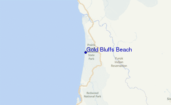 Gold Bluffs Beach Location Map