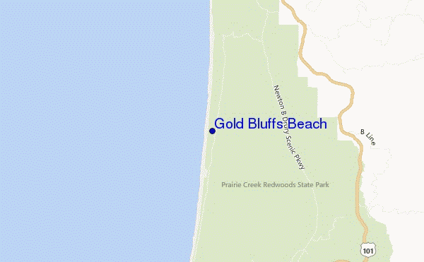 carte de localisation de Gold Bluffs Beach