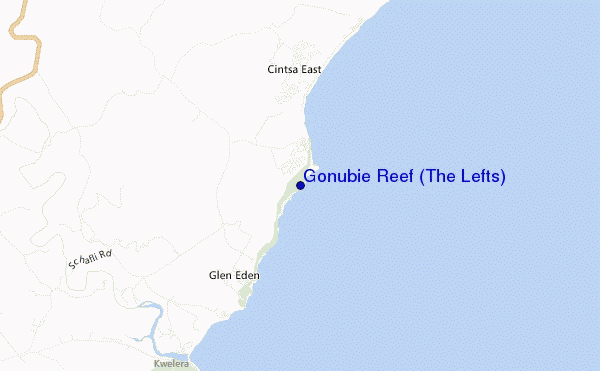 carte de localisation de Gonubie Reef (The Lefts)