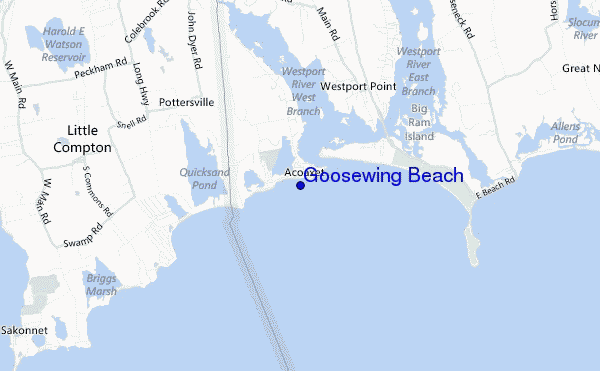 carte de localisation de Goosewing Beach