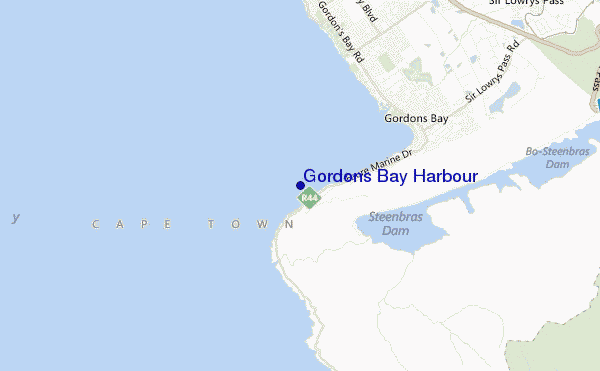 carte de localisation de Gordons Bay Harbour