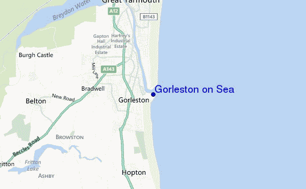 carte de localisation de Gorleston on Sea