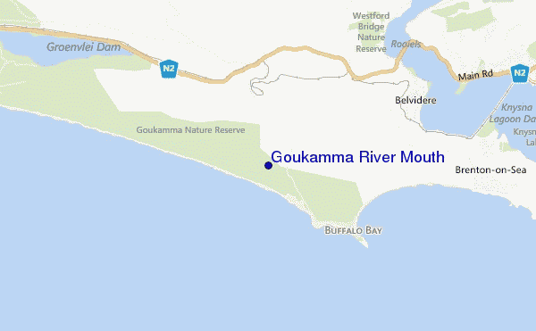 carte de localisation de Goukamma River Mouth
