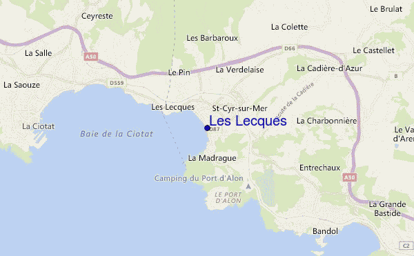 carte de localisation de Les Lecques