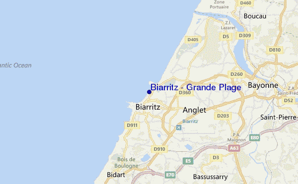 carte de localisation de Biarritz - Grande Plage