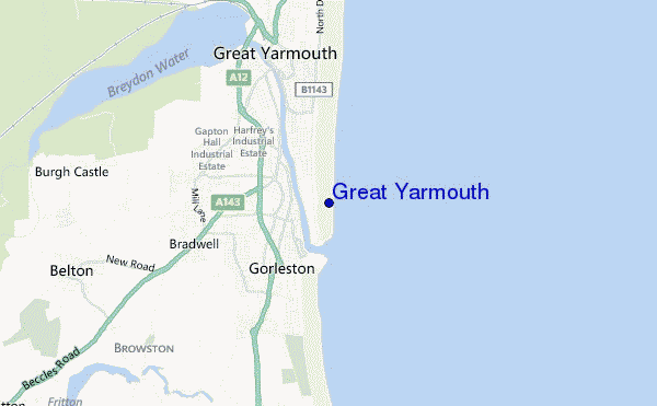 carte de localisation de Great Yarmouth