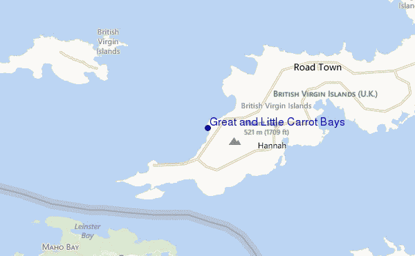 carte de localisation de Great and Little Carrot Bays