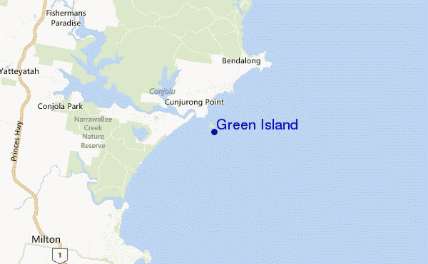 carte de localisation de Green Island