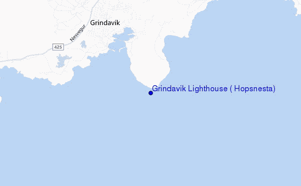 carte de localisation de Grindavik Lighthouse ( Hopsnesta)