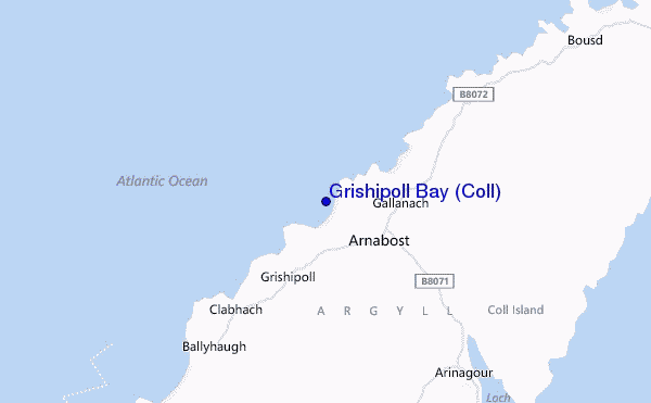 carte de localisation de Grishipoll Bay (Coll)