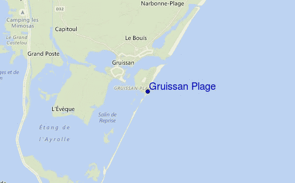 carte de localisation de Gruissan Plage