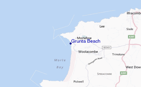 carte de localisation de Grunta Beach