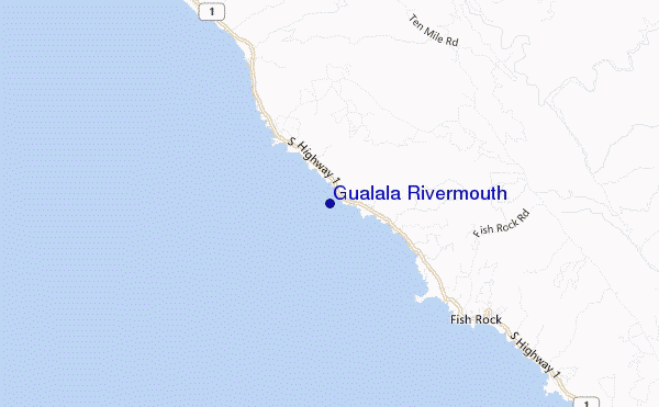 carte de localisation de Gualala Rivermouth