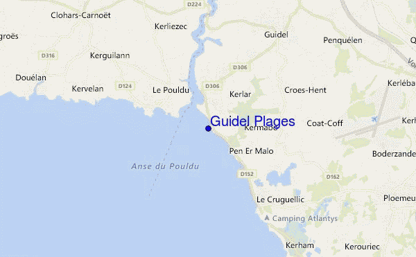 carte de localisation de Guidel Plages
