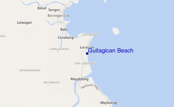carte de localisation de Guitagican Beach