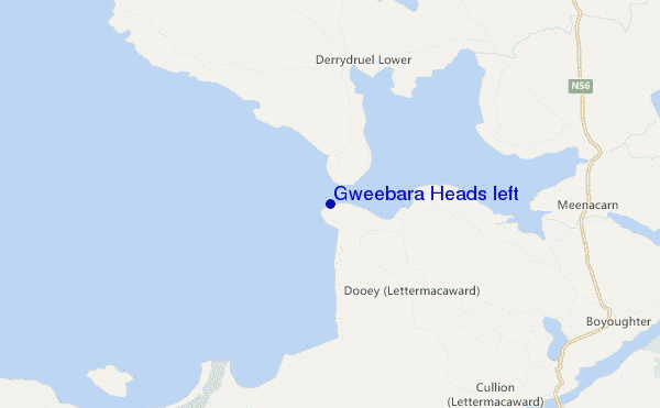 carte de localisation de Gweebara Heads left