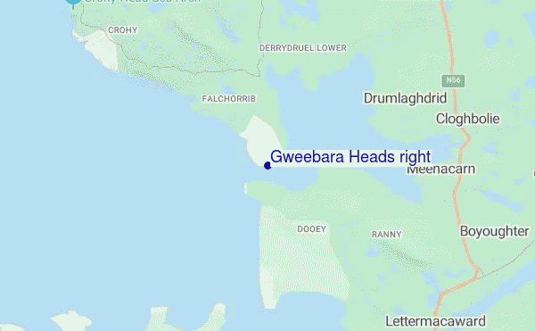 carte de localisation de Gweebara Heads right