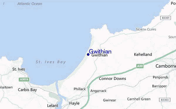 carte de localisation de Gwithian
