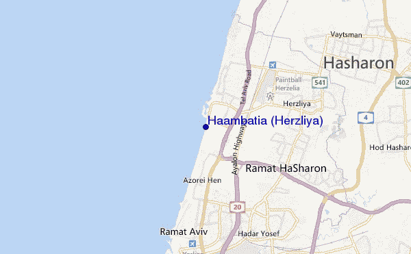 carte de localisation de Haambatia (Herzliya)
