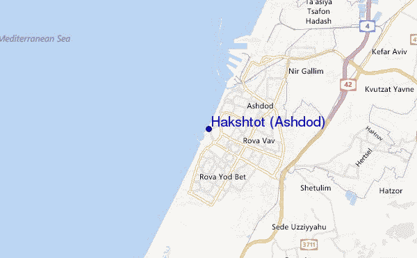 carte de localisation de Hakshtot (Ashdod)