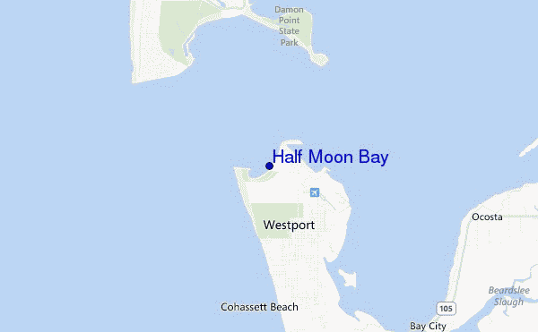 carte de localisation de Half Moon Bay