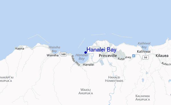 carte de localisation de Hanalei Bay