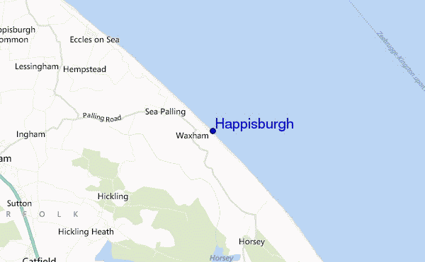 carte de localisation de Happisburgh