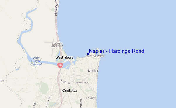 carte de localisation de Napier - Hardings Road