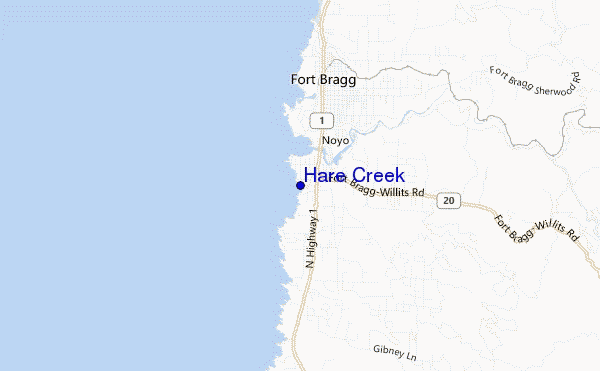 carte de localisation de Hare Creek