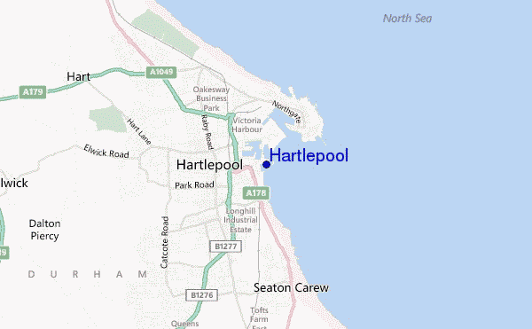 carte de localisation de Hartlepool