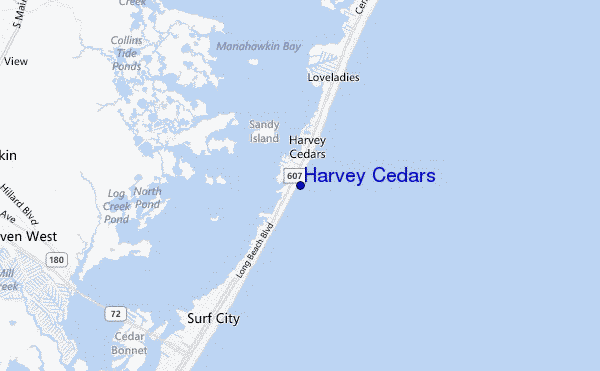 carte de localisation de Harvey Cedars