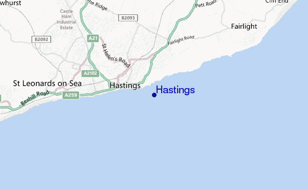 carte de localisation de Hastings