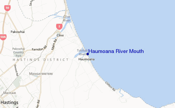 carte de localisation de Haumoana River Mouth