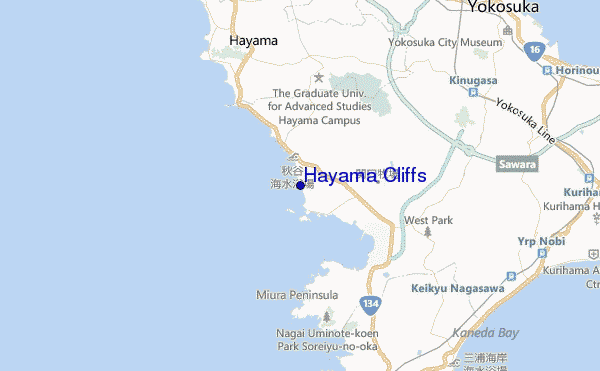 carte de localisation de Hayama Cliffs