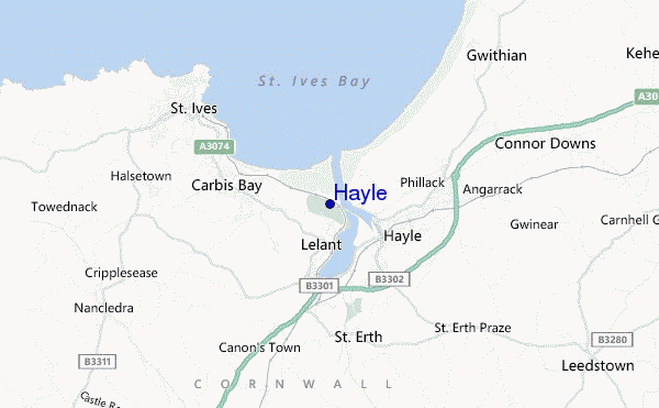 carte de localisation de Hayle