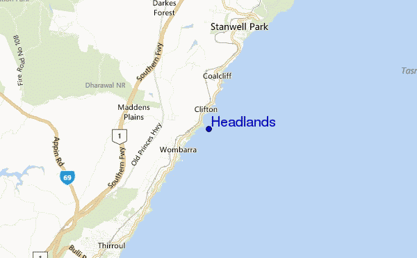 carte de localisation de Headlands