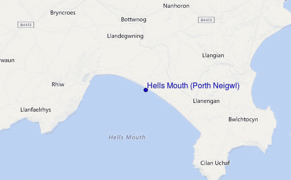 carte de localisation de Hells Mouth (Porth Neigwl)