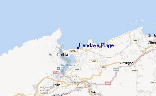 carte de localisation de Hendaye Plage