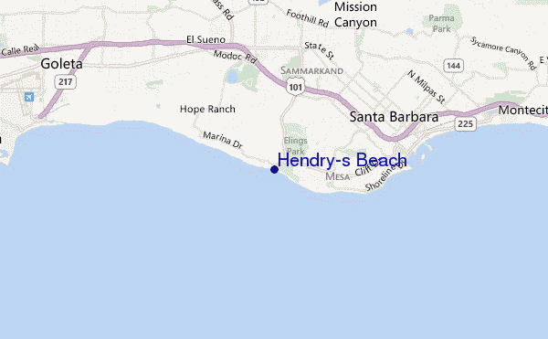 carte de localisation de Hendry's Beach