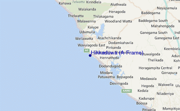 carte de localisation de Hikkaduwa (A-Frame)