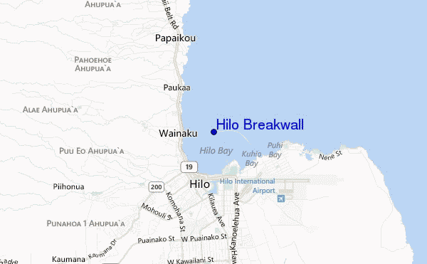 carte de localisation de Hilo Breakwall