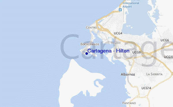 carte de localisation de Cartagena - Hilton
